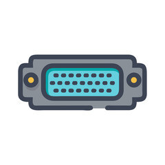 VGA Connector Icon Representing Video Display Port and Analogue Signal Interface