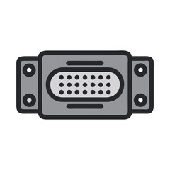 Fototapeta premium VGA Connector Icon Representing Video Display Port and Analogue Signal Interface