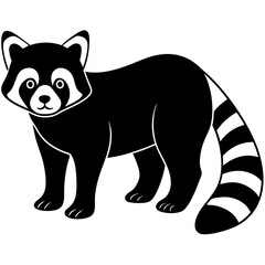 Animal Red Panda silhouette vector illustrator 