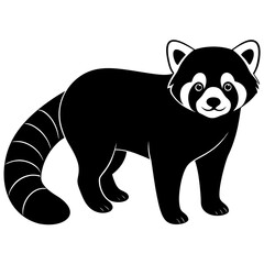 Animal Red Panda silhouette vector illustrator 