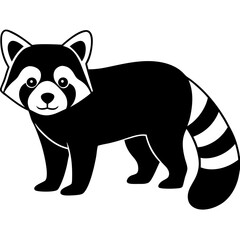Animal Red Panda silhouette vector illustrator 