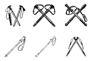 Naklejka premium Folding Trekking Pole Svg