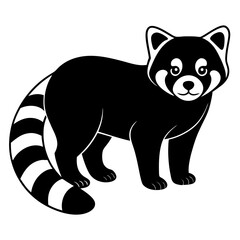 Animal Red Panda silhouette vector illustrator 