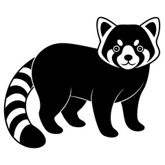 Fototapeta premium Animal Red Panda silhouette vector illustrator 