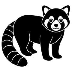 Animal Red Panda silhouette vector illustrator 