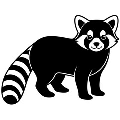 Fototapeta premium Animal Red Panda silhouette vector illustrator 