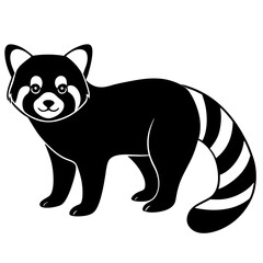 Animal Red Panda silhouette vector illustrator 