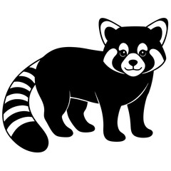 Animal Red Panda silhouette vector illustrator 
