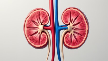 Detailed anatomical study of human kidneys medical education 3d model laboratory setting close-up view health concepts (gigapixelstandard)