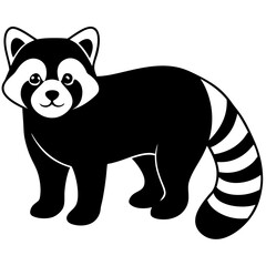 Animal Red Panda silhouette vector illustrator 