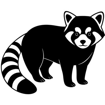 recommend clip art: Animal Red Panda silhouette vector illustrator 