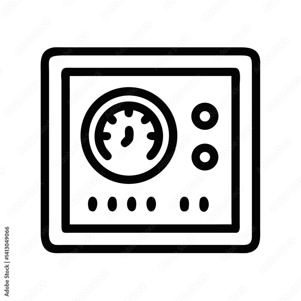 Aufkleber wall panel icon representing room thermostat and temperature control system