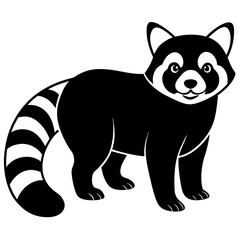 Animal Red Panda silhouette vector illustrator 