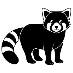 Animal Red Panda silhouette vector illustrator 