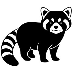 Animal Red Panda silhouette vector illustrator 