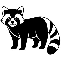 Animal Red Panda silhouette vector illustrator 
