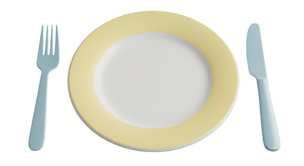 Isolated Plate with Utensils