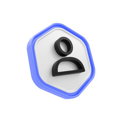 3D User Profile Icon – Account, Avatar, or Person Symbol Badge