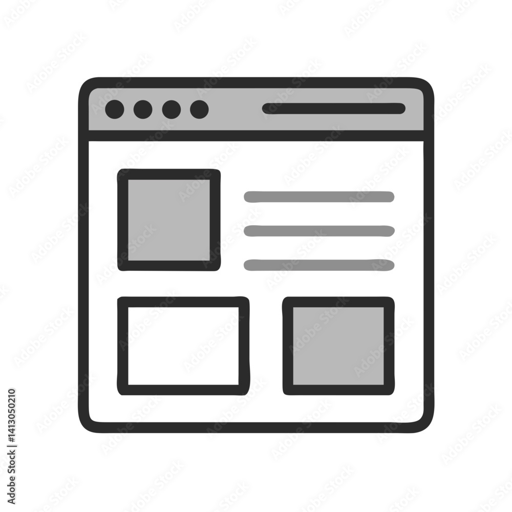 Poster Website Window Icon Representing Online Page and Internet Browsing