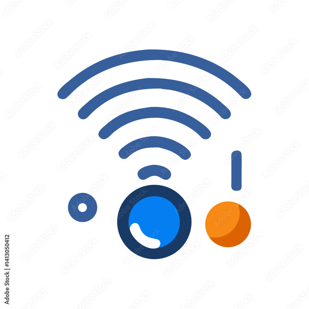 Poster wi-fi icon representing internet access availability and wireless connectivity