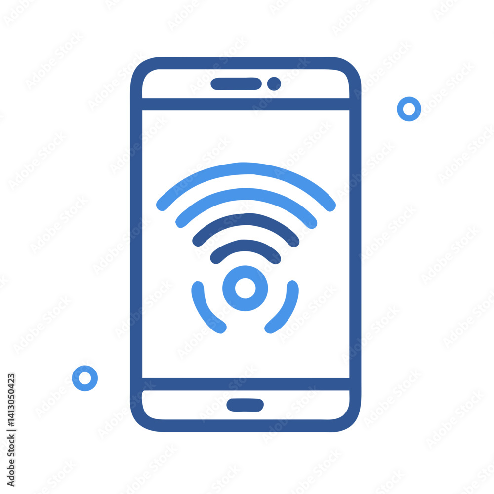 Aufkleber Wi-Fi Icon Representing Internet Access Availability and Wireless Connectivity