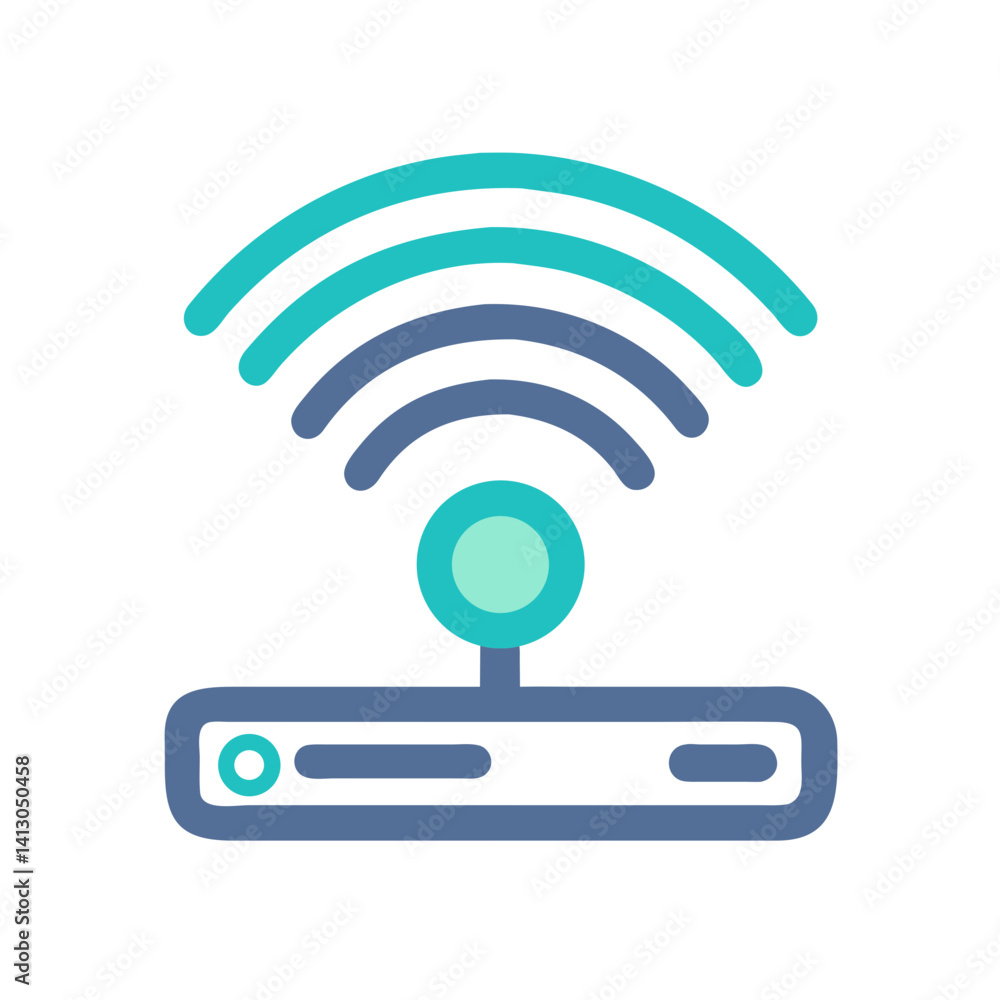 Fototapete wi-fi router icon representing free internet availability and wireless access