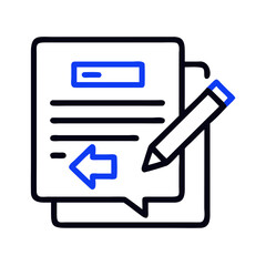 Writing Feedback Icon Representing Review Submission and Evaluation