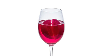Isolated Wine Glass with Red Liquid