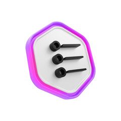 3D Checklist Icon – Bullet List Symbol for UI, Productivity, or Task Management