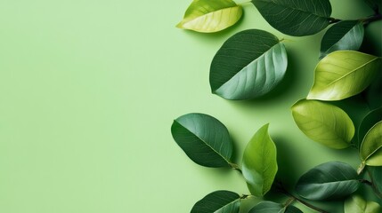 Naklejka premium green leaves background Earth day concept
