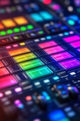 Colorful Electronic Music Instrument for Audio Production and Live Performance with Buttons and Pads