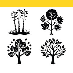 Tree Silhouette Vector Bundle | Nature, Forest & Botanical Elements Pack