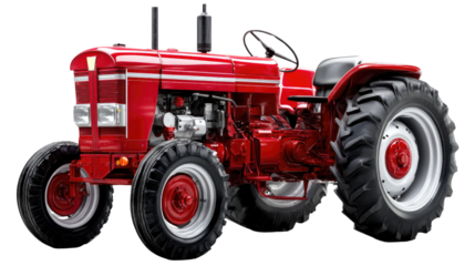 Red Tractor: A meticulously crafted image of a classic red tractor, symbolizing agricultural heritage and rural industry.