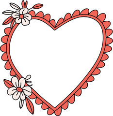 Intricate Red Scalloped Heart Vector Illustration - Perfect for Valentine's Day and Romantic Designs