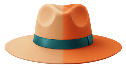 Isolated Two-Tone Fedora Hat