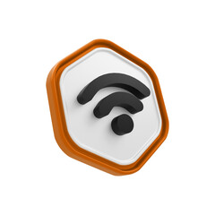 3D Wi-Fi Signal Icon – Wireless Network Connectivity Badge