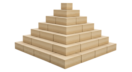Isolated Pyramid Made of Bricks