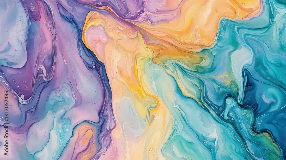 Aufkleber swirling patterns of vibrant colors blend seamlessly, creating an abstract artwork filled with shade