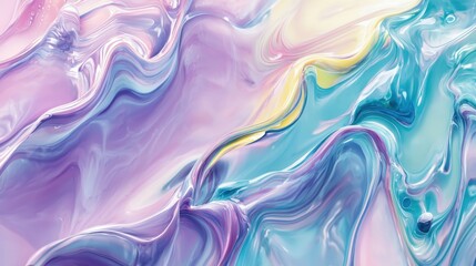 Fototapeta premium Vibrant, pastel colors blend together in smooth, swirling patterns, evoking a sense of fluidity and creativity within a modern artistic context