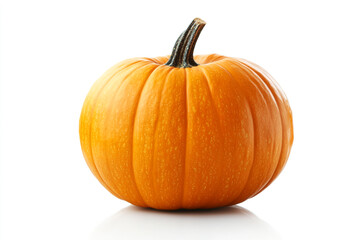 Obraz premium Single ripe orange pumpkin isolated on white background