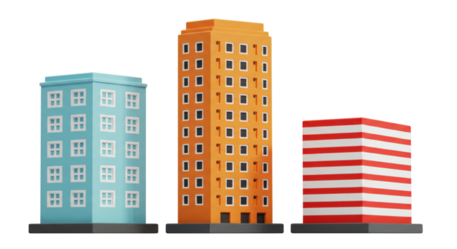 Isolated Cartoon Buildings