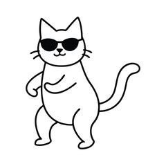 black and white cat cartoon