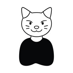 black cat cartoon