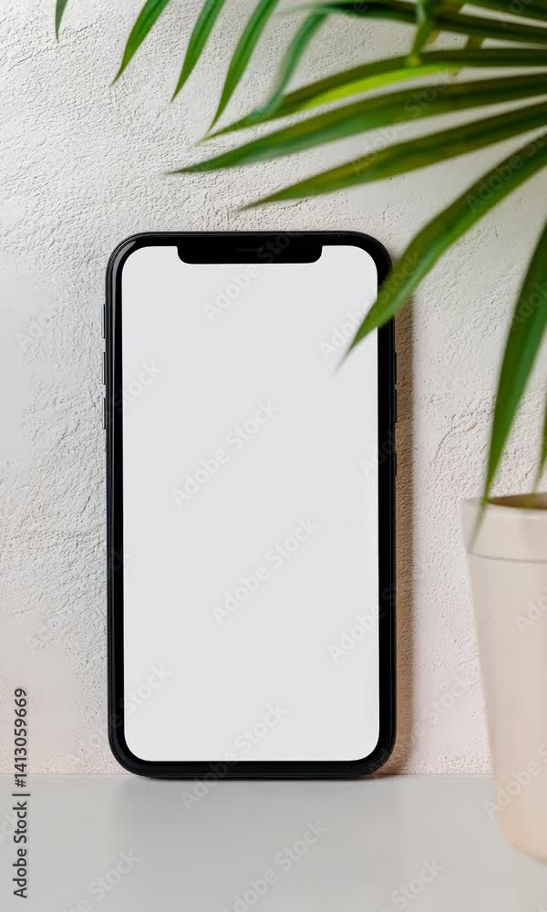 Poster multiple views of a smartphone with a blank white screen, perfect for showcasing designs or text, po
