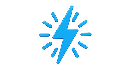 Isolated Blue Lightning Bolt Icon