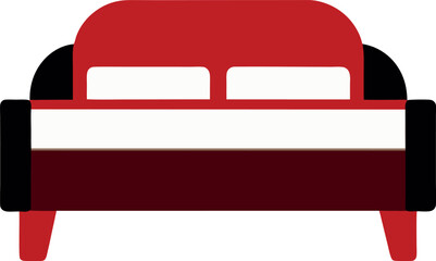 red sofa isolated on white background