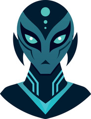 alien on a black background