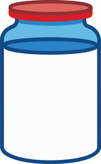 blue jar isolated on white background