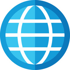 globe icon on round internet button