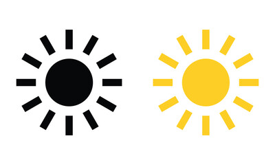 Sun icon set vector isolated on white background